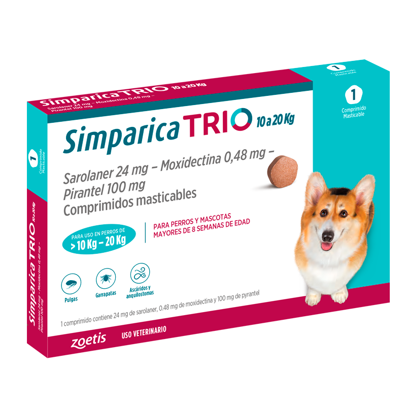 simparica trio 1 comprimidos 10-20kg