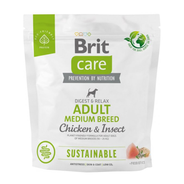 Brit Care Adult Medium Breed 1KG CHICKEN & INSECT Dog