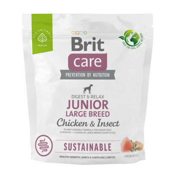 Brit Care Junior Large Breed 1KG CHICKEN & INSECT Dog