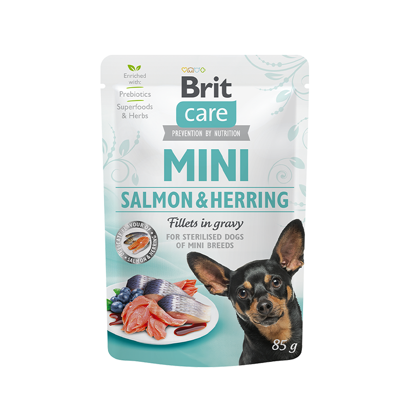 Mini Salmon&Herring Sterilized Fillets In Gravy 85 Gr Brit Care Mini Salmon&Herring Sterilized Fillets In Gravy 85 Gr Brit Care