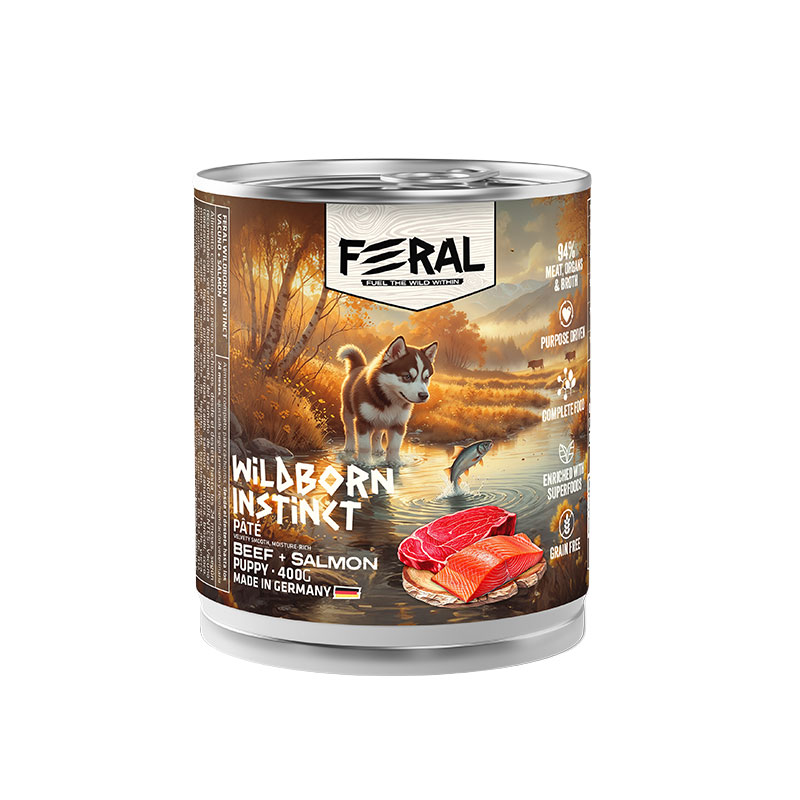 Feral-Dog-Puppy-Wildborn-Instinct-Pate-Beef+Salmon-400g