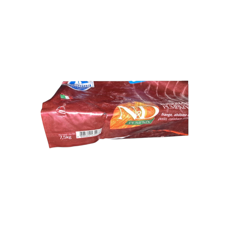 Outlet Detalle en empaque – N&D Calabaza Pollo Gato Adulto Castrado – 7.5KG