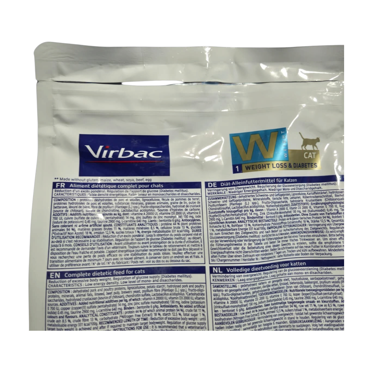 OUTLET Detalle en Empaque – Virbac HPM Felino Weight Loss & Diabetes – 1.5kg